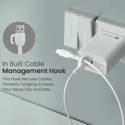 Portronics Type C 3 A 1 m Konnect Core 3 USB-A to Type C,Inbuilt Cable Management Hook,3A image 3