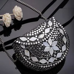 anekaant Party Silver Clutch image 1