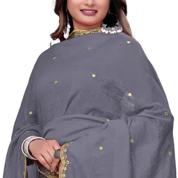 sekmany Silk Blend Embroidered Grey Women Dupatta-picture-34
