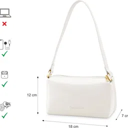 fastrack White Women Sling Bag Patent Finish image 4