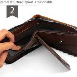 alexvyan Men Casual, Ethnic, Evening/Party, Formal, Travel, Trendy Black Genuine Leather Wallet image 2