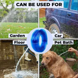 kuber industries 10000001054670 PVC Water Pipe 15 Meter |Water Pipe for Garden, Car Cleaning| 15 Meter | Blue | Hose Pipe image 4