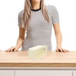 jaycee Plastic Multipurpose Premium Sturdy Small Storage Basket Organiser for Kitchen | Office | Stationery | Cosmetics|Bathroom Storage Basket image 5