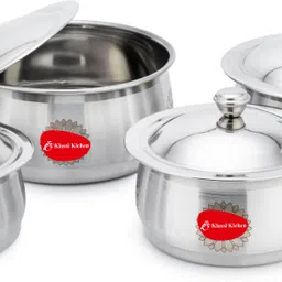 klassi kichen Pack of 34 Stainless Steel Steel Laser Printed Flower Dinner Set (Set of 34-Serves 5) Dinner Set image 5