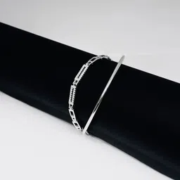 pahel the silver that shines Sterling Silver Cubic Zirconia Silver Kada-picture-17