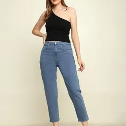 zayla Women Relaxed Fit High Rise Blue Jeans-picture-20