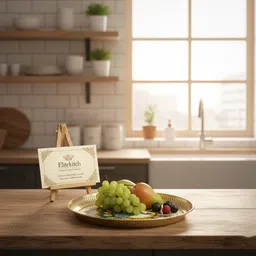 elitekitch Beautiful Round Peacock_7 Inch Enamel Printed Design Heavy Brass Plate Dinner Plate image 5