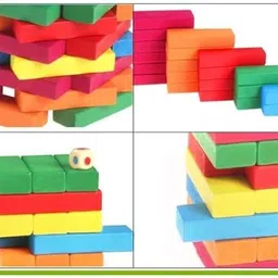 backroar Wooden Stacking Blocks Game (54 Pcs) | Classic Tower image 4