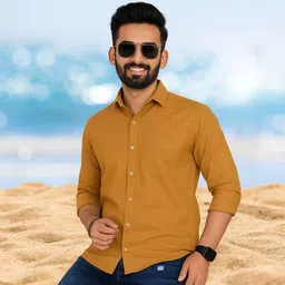 youth first Men Regular Fit Solid Spread Collar Casual Shirt image 3