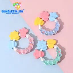 bundles n joy Bundles N' Joy 2-in-1 Baby Rattle & Teether Ring Teether image 5