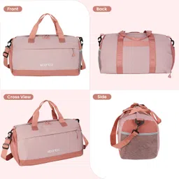 storite 20.25 L Gym Duffel Bag - Lightweight Gym Bag, Travel Duffle Bag with Wet Pocket & Shoe Compartment - Pink image 4