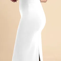 trendmalls Women Solid Pencil White Skirt image 3