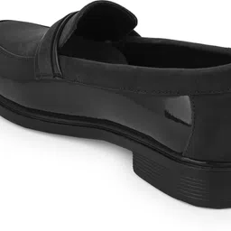 here&now Black Patent Suede Slip-ons Loafers For Men image 2