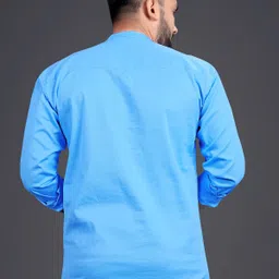 sopani Men Solid Cotton Blend Straight Kurta image 4