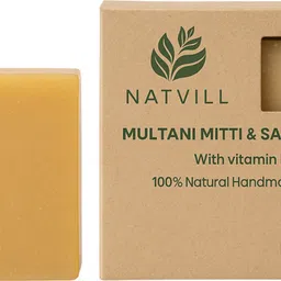 natvill Multani Mitti Luxury Handmade Organic Soap for Oily Skin 100% Natural image 1