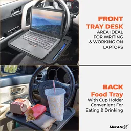 oberoi's traders Multipurpose Steering Wheel Tray Table / Laptop Desk & Food Tray for Car Cup Holder Tray Table image 4