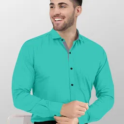 vtexx Men Regular Fit Solid Spread Collar Formal Shirt-picture-27