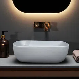 inletcera Premium Designer Ceramic Wash basin (Grey Matt) (18x13x5)(Grey Matt)RJ Table Top Basin image 3