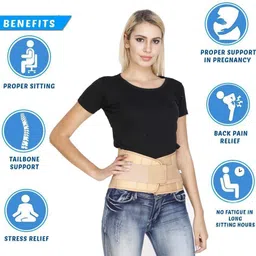 witzion Lumbo Sacral (LS Belt) Belt Double Pull Adjustable Waist Support Lower back Pain Abdominal Belt image 4