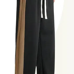 combraided Men Self Design Black, Brown Track Pants image 3