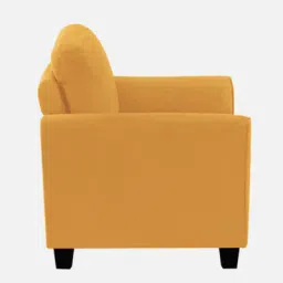 febonic Daroo Velvet 2 Seater Sofa in Turmeric Yellow Colour image 5