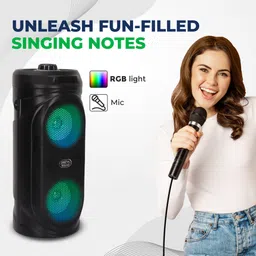 KRISONS TWS 8 hours play time FM USB AUX KARAOKE MIC RGB LIGHT Tower Speaker 40 W Bluetooth Tower Speaker image 5