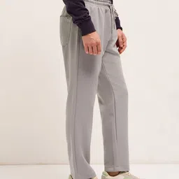 the bear house Men Straight Fit Grey Polyester Trousers image 3