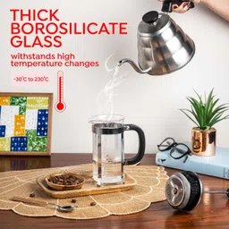 sipologie Vintage French Press 350ml I 4 Level Filtration Personal Coffee Maker image 4