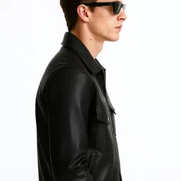 mew Men Solid Biker/Riding Jacket image 3