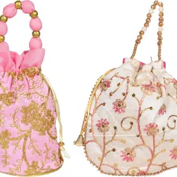 sunesh creation Women Pink, Pink Potli image 1
