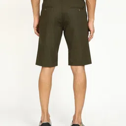 peter england university Solid Men Khaki Chino Shorts image 4
