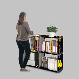 furure 10 Layer Multipurpose Portable SpaceSaving Cloth/Shoe/Books Shelf Home & Office Metal Open Book Shelf image 4