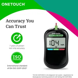 onetouch Select Plus Glucometer with 50 strips with 50 lancets Glucometer image 4