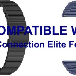 ACM WSM20H22BKGY3530 Pack of 2 Watch Strap Adjustable Steel 22mm for French Connection Elite Fcsw07 Smartwatch (Black/Grey) Smart Watch Strap-picture-14