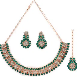 sukkhi Alloy Copper Green Jewel Set image 4