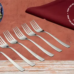 grip and serve Premium Stainless Steel Fork/Food Grade/BPA Free/6PC/19 Stainless Steel Dinner Fork Set-picture-31