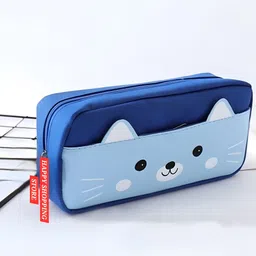Cosmetic Pouch for Girls, Coin Pouch, Travel Pouch, Pouches for School/Office Stationery Organizer Bag for Kids Pencil Pouch– Cute Cartoon Animal Pouch Art Artificial Leather Pencil Box-image-1