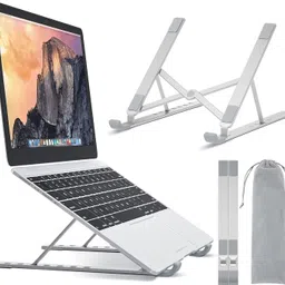 Czech Fold-Up, Adjustable, Ventilated Portable Laptop Stand QP6 6-Angle Adjustable Aluminum Laptop Stand NDG6 Aluminium Floor and Desk Stand Laptop Stand with Adjustable Height Compatible with Universal Laptops-picture-16