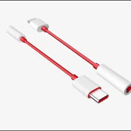 SAKZAI White And Red USB-C to 3.5mm Audio Headphone Jack Adapter Phone Converter image 3