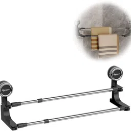 ofifo by hasthip Adjustable Suction Cup Bathroom Kitchen Towel Rack Gray Towel Holder image 1