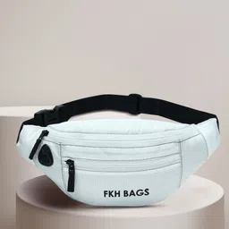 fkhbags ROCCKK WHITE WAIST BAG Elegant Style Travel Pouch Passport Holder with Adjustable Strap-image-29