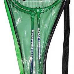 cosco kids racquet, pair racket, twin racquet, cb-80 junior, pack of 2 racket Green Strung Badminton Racquet image 5
