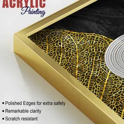 vibecrafts Modern Nordic Black And Golden Acrylic Framed Art Panel (Set Of 2) image 5