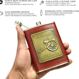 tfg Premium Metal Body High Quality Liquo Hip Flask Pocket Whiskey Bottle Vodka Drinks Bottle,Liquor Flask Gift Set,Wine - Vodka Imported,Stainless Steel Hip Flask image 4