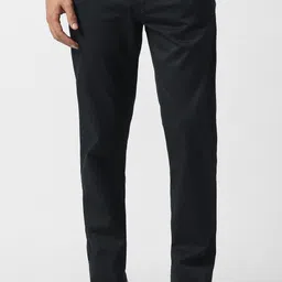 van heusen sport Men Slim Fit Black Cotton Blend Trousers-picture-19