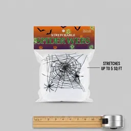 taka saki fake spider web for halloween stretchable & white spider web Gag Toy image 3