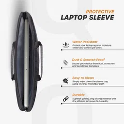 cranique 15.6 Inch Laptop / MacBook Sleeve Slip Case Cover Bag with Handle (QB2-15-Gray) Laptop Sleeve/Cover image 2