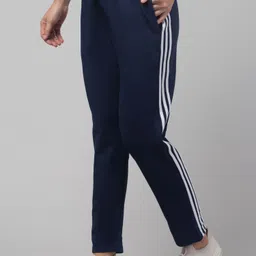 luv kush Women Striped Dark Blue Track Pants image 3