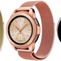 ACM WSM4M22GLRSGSL3899 Pack of 3 Watch Strap Magnetic Belt 22mm for Pebble Regal Smartwatch (Gold/Rose Gold/Silver) Smart Watch Strap image 3