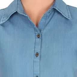 houseofcommon Women Regular Fit Self Design Button Down Collar Casual Shirt image 4